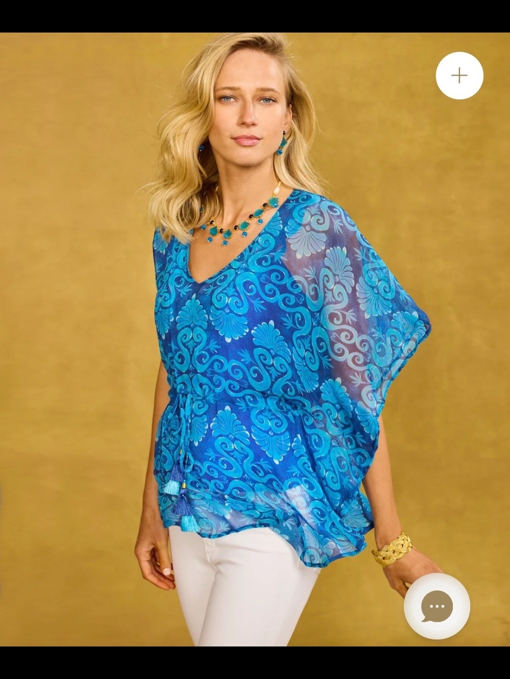 NicoBlu THETIS CRINKLE CHIFFON COVERUP IN GRECIAN SWIRL Size XL